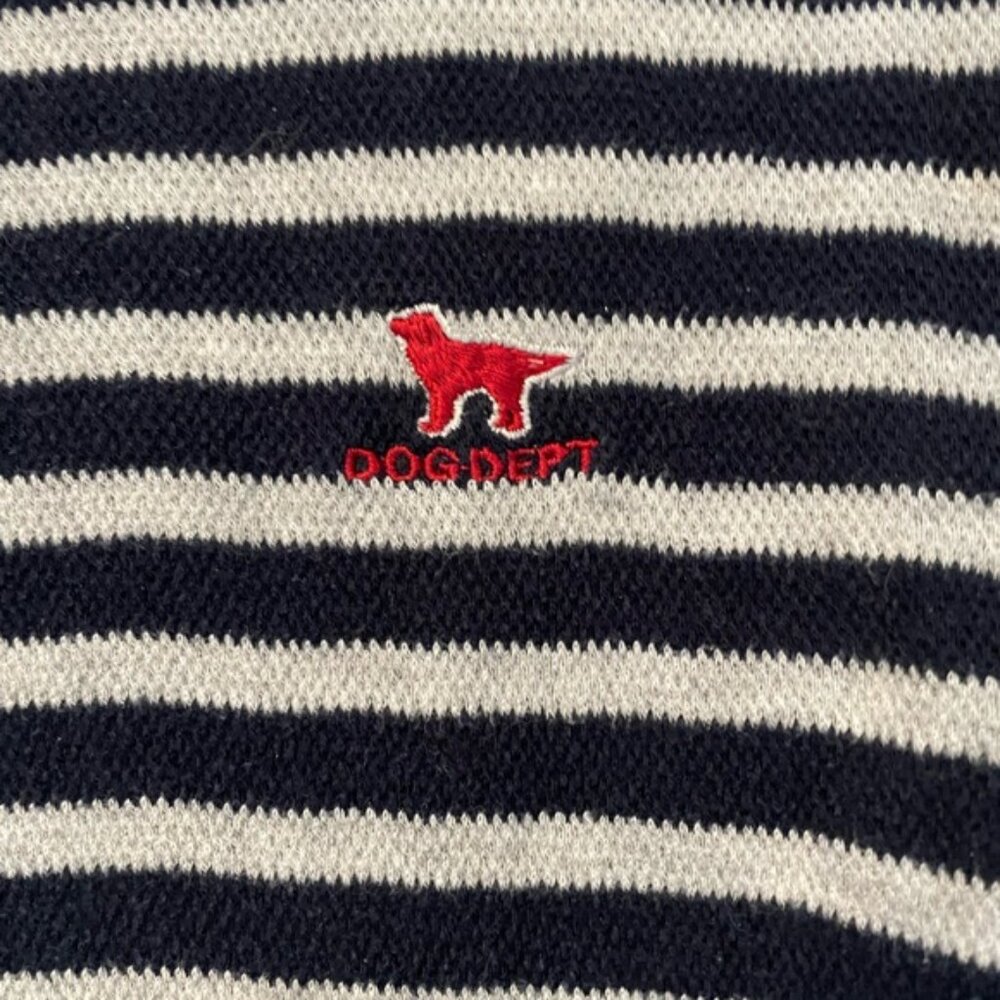 Dog Dept Santa Monica California Navy Striped Top - Picture 3 of 12